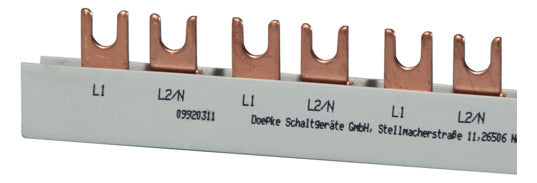 DOEPKE Phasenschiene 2ph 17,5mm 1000mm GM.2.56.130/16 16qmm 130A Gabel isol