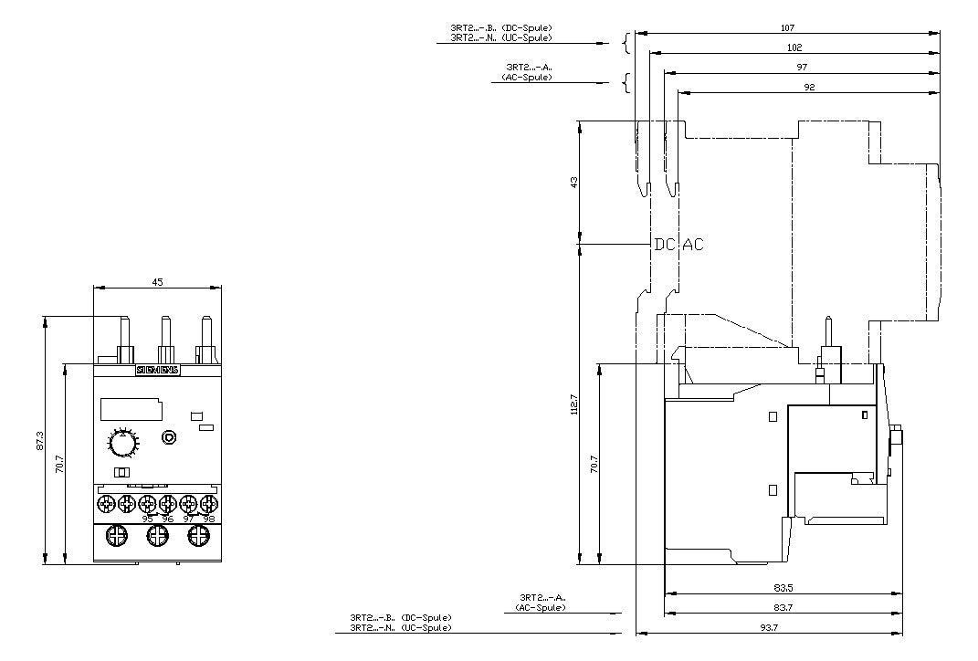 SIEMENS Überlastrelais elektr 10-40A 3RB3026-1VB0 Direktanb 1S/Hilf 1Ö/Hilf