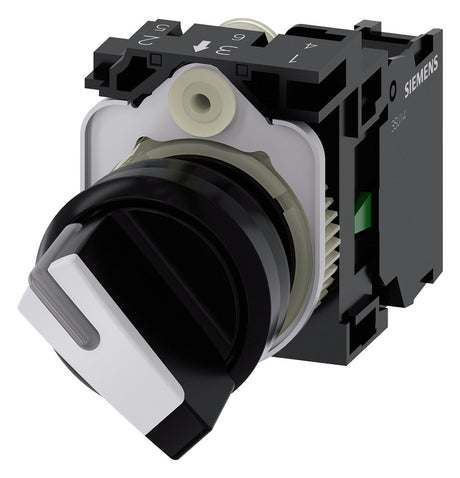 SIEMENS Wahlschalter 2stuf rast Knebel 3SU1100-2BF60-1BA0  22mm IP67K 1S