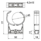 BETTERMANN Rohrschelle  39-44mm kompl PA proQuick PQ-40 LGR geschl Kst anreihb