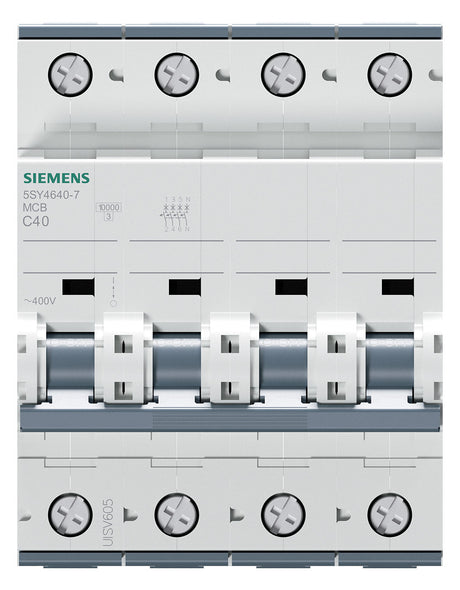 SIEMENS Leitungsschutzschalter UC C 40A 5SY4640-7 3+N 400V 4TE 50Hz IP20