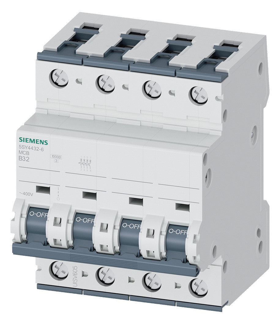 SIEMENS Leitungsschutzschalter UC B 32A 5SY4432-6 4p 400V 4TE 50Hz IP20