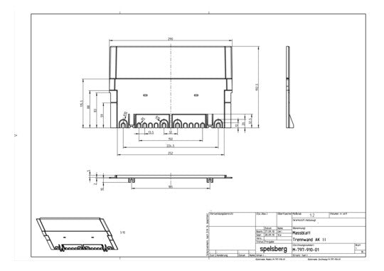 SPELSBERG Trennwand Schrank Kst 290mm AK TW RAL7035