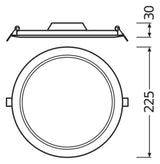 LEDVANCE LED-Einbaustrahler 18W Konv ws SLIM DL  DN 210 18 W 4000 K WT 1LED ws