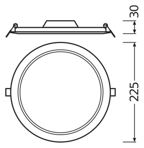 LEDVANCE LED-Einbaustrahler 18W Konv ws SLIM DL  DN 210 18 W 4000 K WT 1LED ws