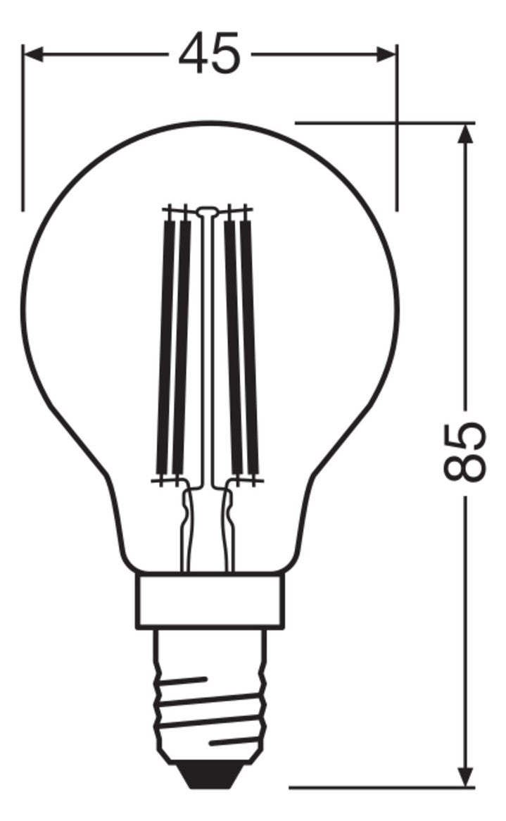 LEDVANCE LED-Lampe FM E14 3,8W 2700K ws LED Clas P 60 Filament EEC A S 3.8W 806l