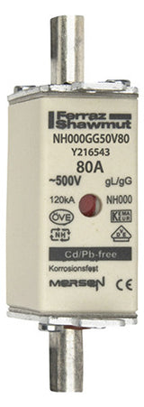 MERSEN NH-Sicherungseinsatz 80A NH000 gG NH000GG50V80 500VAC Kombik
