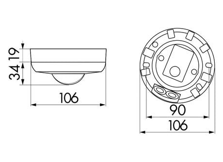 Bewegungsmelder AP 360°                           110-240V rws glz IP44