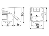 Bewegungsmelder AP 0-140°                         110-240V ws glz IP44