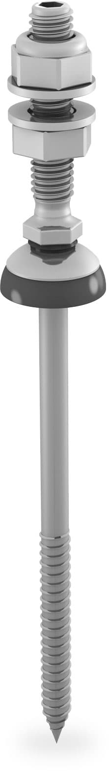K2 Solarbefestiger mit Faserzement Dichtung für Holz Unterkonstruktion, 200 mm