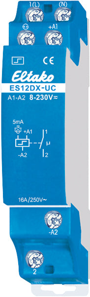 Stromstoßschalter 12-230V                         1TE 16A 250V REG T58mm
