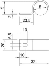 BETTERMANN Befestigungsschelle 1f 6mm 822 6 A4 einlappig VA hfr