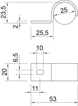 BETTERMANN Befestigungsschelle 1f 25mm 822 25 A4 einlappig VA hfr