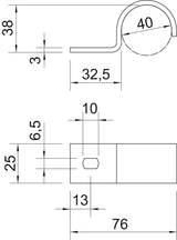 BETTERMANN Befestigungsschelle 1f 40mm 822 40 A4 einlappig VA hfr