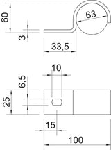 BETTERMANN Befestigungsschelle 1f 63mm 822 63 A4 einlappig VA hfr