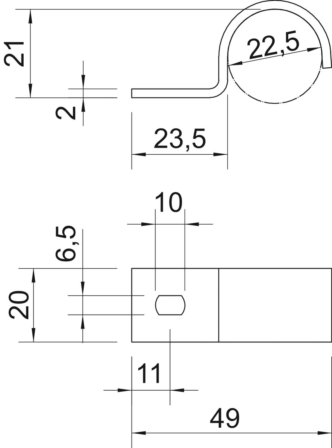 BETTERMANN Befestigungsschelle 1f ST hfr 822 22.5 FT 22,5mm einlappig