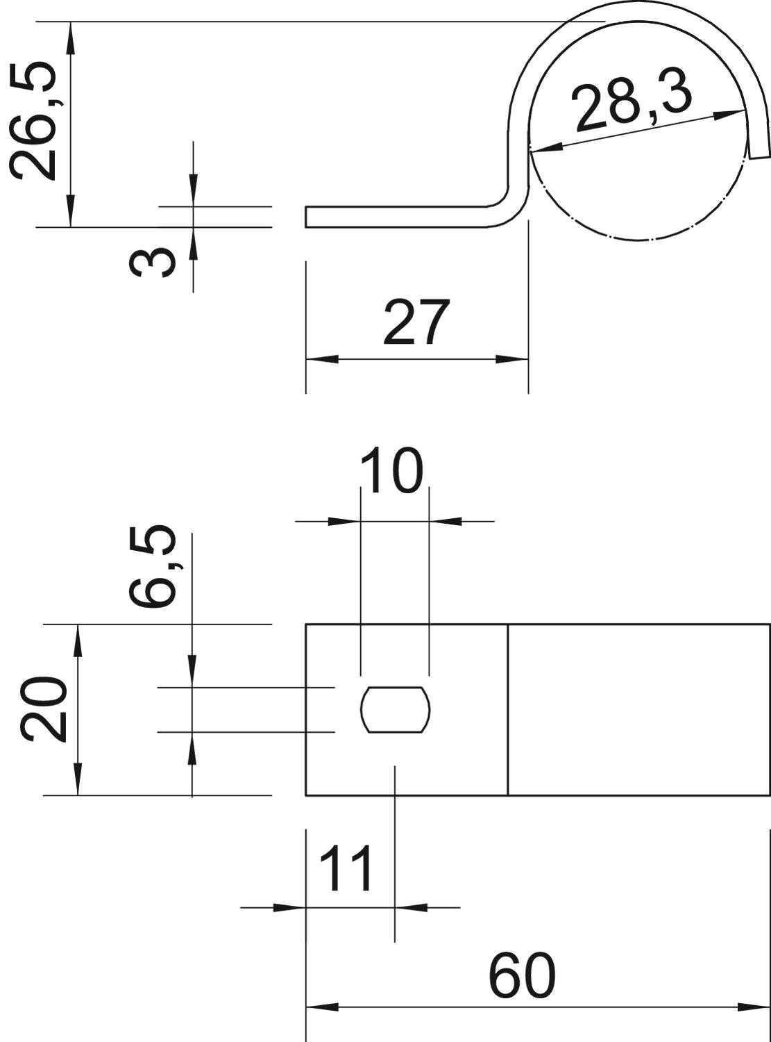 BETTERMANN Befestigungsschelle 1f ST hfr 822 28.3 FT 28,3mm einlappig