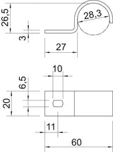 BETTERMANN Befestigungsschelle 1f ST hfr 822 28.3 FT 28,3mm einlappig
