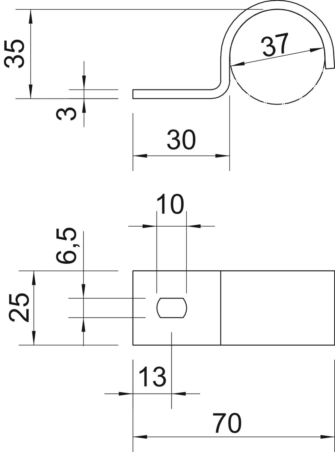 BETTERMANN Befestigungsschelle 1f 37mm 822 37 FT einlappig ST hfr