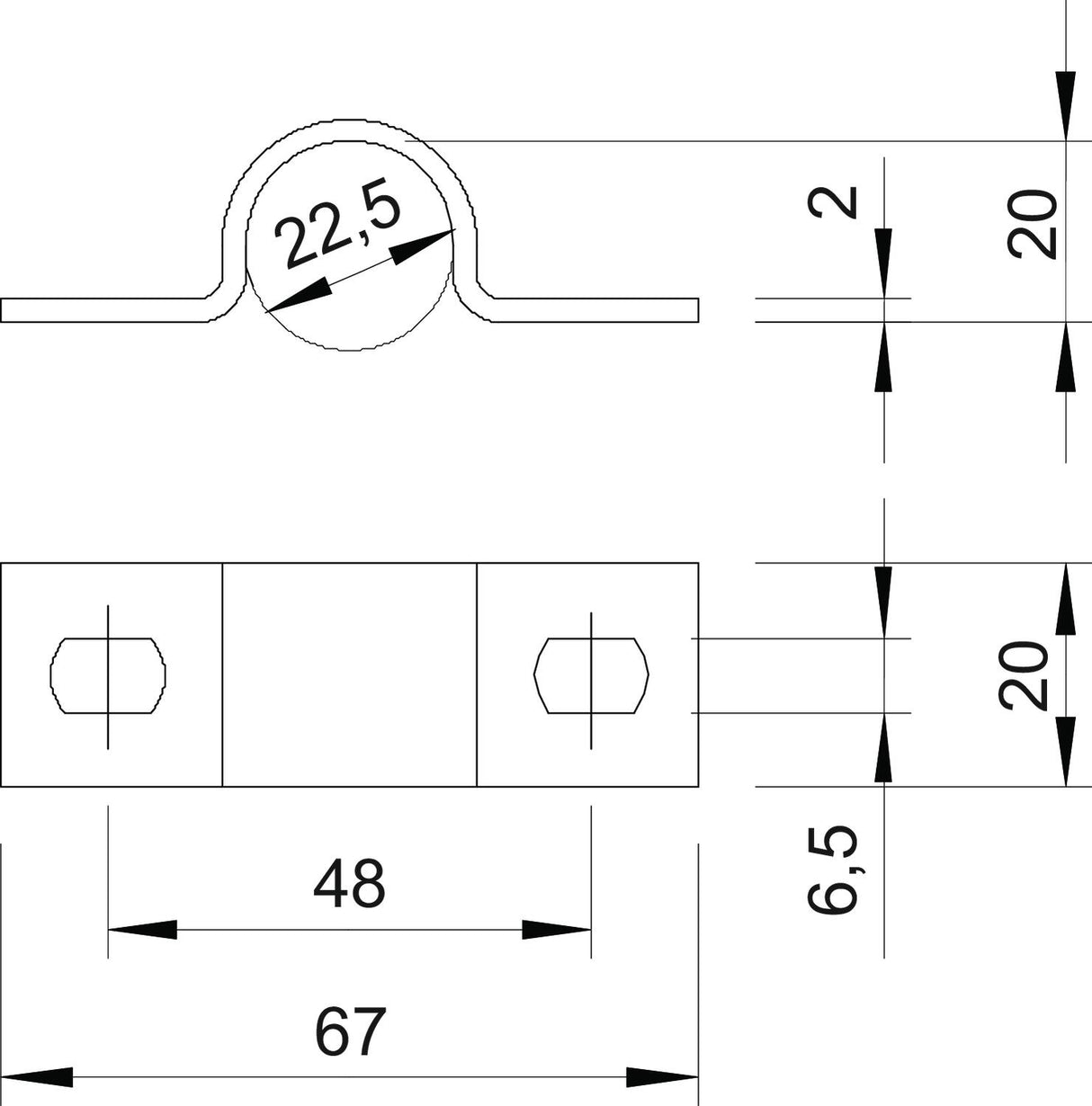 BETTERMANN Befestigungsschelle 1f ST hfr 823 22.5 FT 22,5mm zweilappig