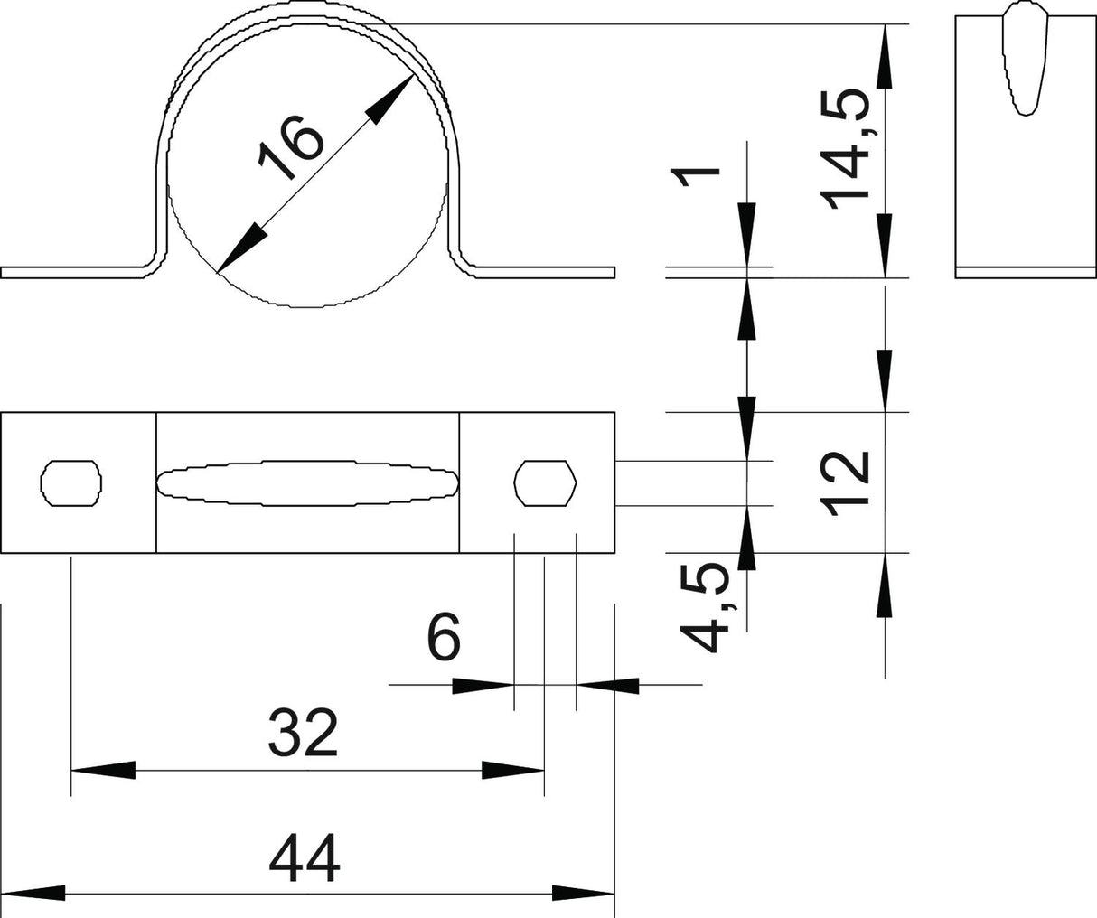 BETTERMANN Befestigungsschelle 1f 16mm 605 16 ALU zweilappig alu hfr