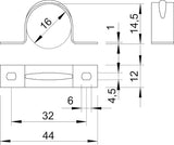 BETTERMANN Befestigungsschelle 1f 16mm 605 16 ALU zweilappig alu hfr