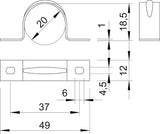 BETTERMANN Befestigungsschelle 1f 20mm 605 20 ALU zweilappig alu hfr