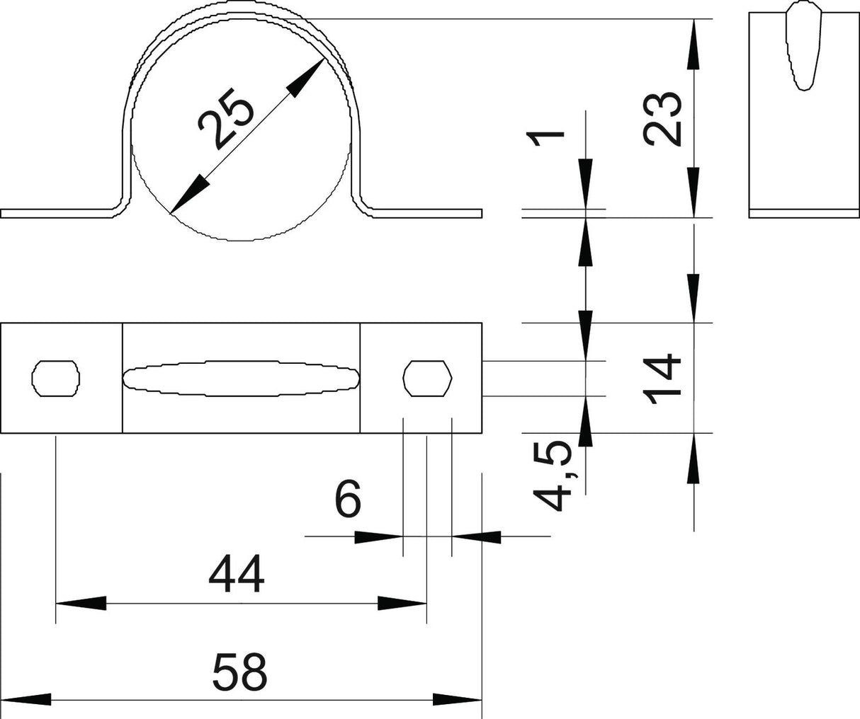 BETTERMANN Befestigungsschelle 1f 25mm 605 25 ALU zweilappig alu hfr
