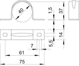 BETTERMANN Befestigungsschelle 1f 40mm 605 40 ALU zweilappig alu hfr