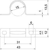 BETTERMANN Befestigungsschelle 1f 15mm 605 15 G zweilappig ST hfr