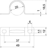 BETTERMANN Befestigungsschelle 1f 20mm 605 20 A4 zweilappig VA hfr
