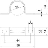 BETTERMANN Befestigungsschelle 1f 25mm 605 25 A4 zweilappig VA hfr