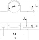 BETTERMANN Befestigungsschelle 1f 40mm 605 40 A4 zweilappig VA hfr