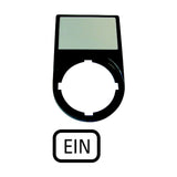 Bezeichnungsschild sw                             rnd EIN deutsch 30x50mm