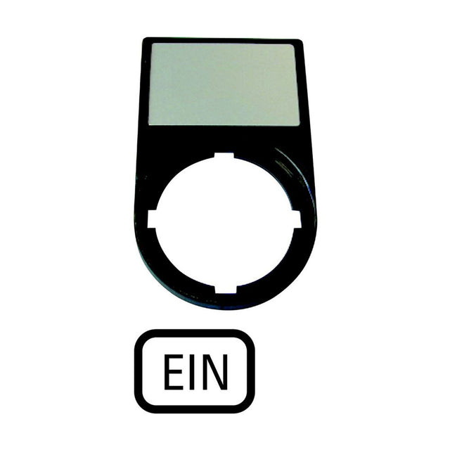Bezeichnungsschild sw                             rnd EIN deutsch 30x50mm