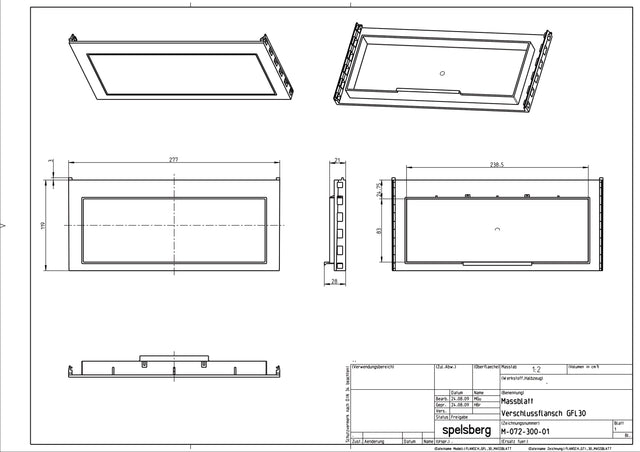 Einführungsflansch Kst                            320x119mm blind unbeh