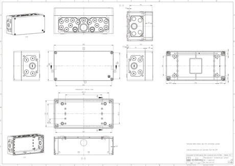 Abzweigdose IP65                                  150x300x132mm gr Kst