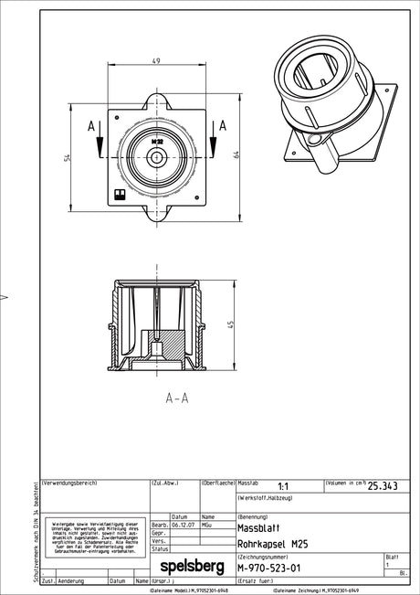 Durchführungstülle Kst                            Ø23mm geschl