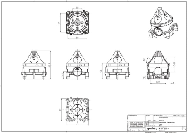 Verbindungsdose Beton luf                         71x71x89mm Kst