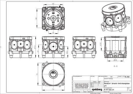 Verbindungsdose Beton luf                         71x71x68mm Kst