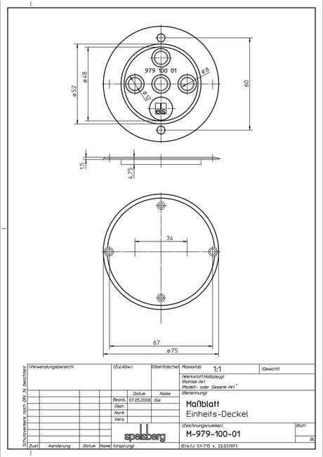 Schraubdeckel Kst hfr                             Ø75mm Schraubdeckel