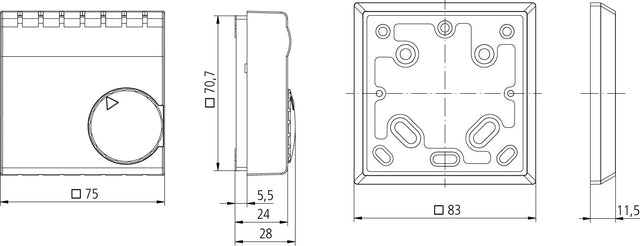 Raumthermostat                                    230V 10A Öffner IP30