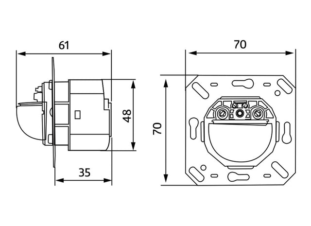 Bewegungsmelder UP 0-180°                         110-240V glz IP20 2300W