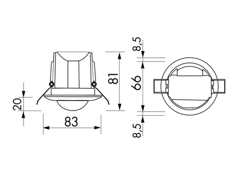 Bewegungsmelder EB 360°                           110-240V rws glz IP23