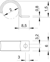 BETTERMANN Befestigungsschelle 1f 2mm WN 7855 A 2 einlappig ST hfr