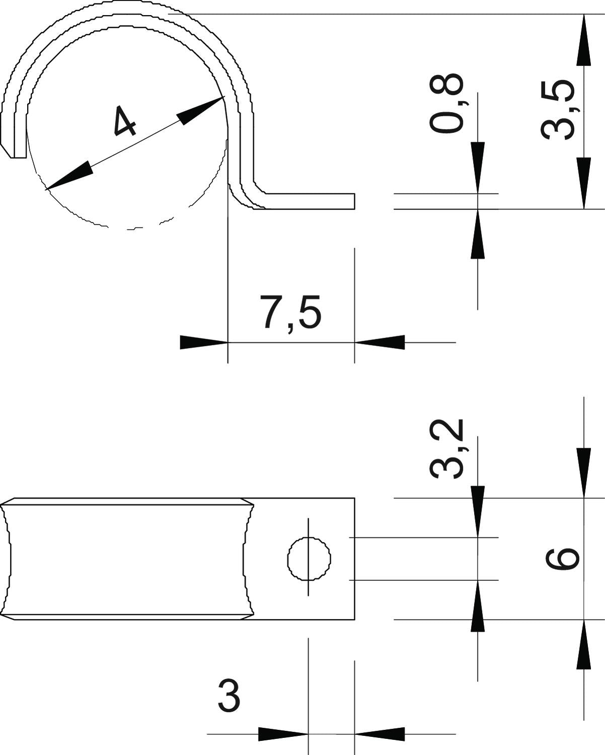 BETTERMANN Befestigungsschelle 1f 4mm WN 7855 A 4 einlappig ST hfr