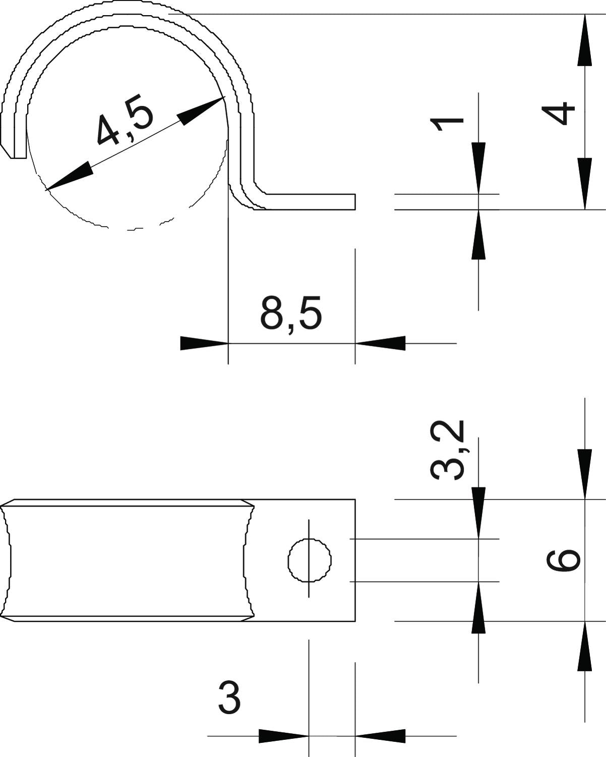 BETTERMANN Befestigungsschelle 1f 4,5mm WN 7855 A 4.5 einlappig ST hfr