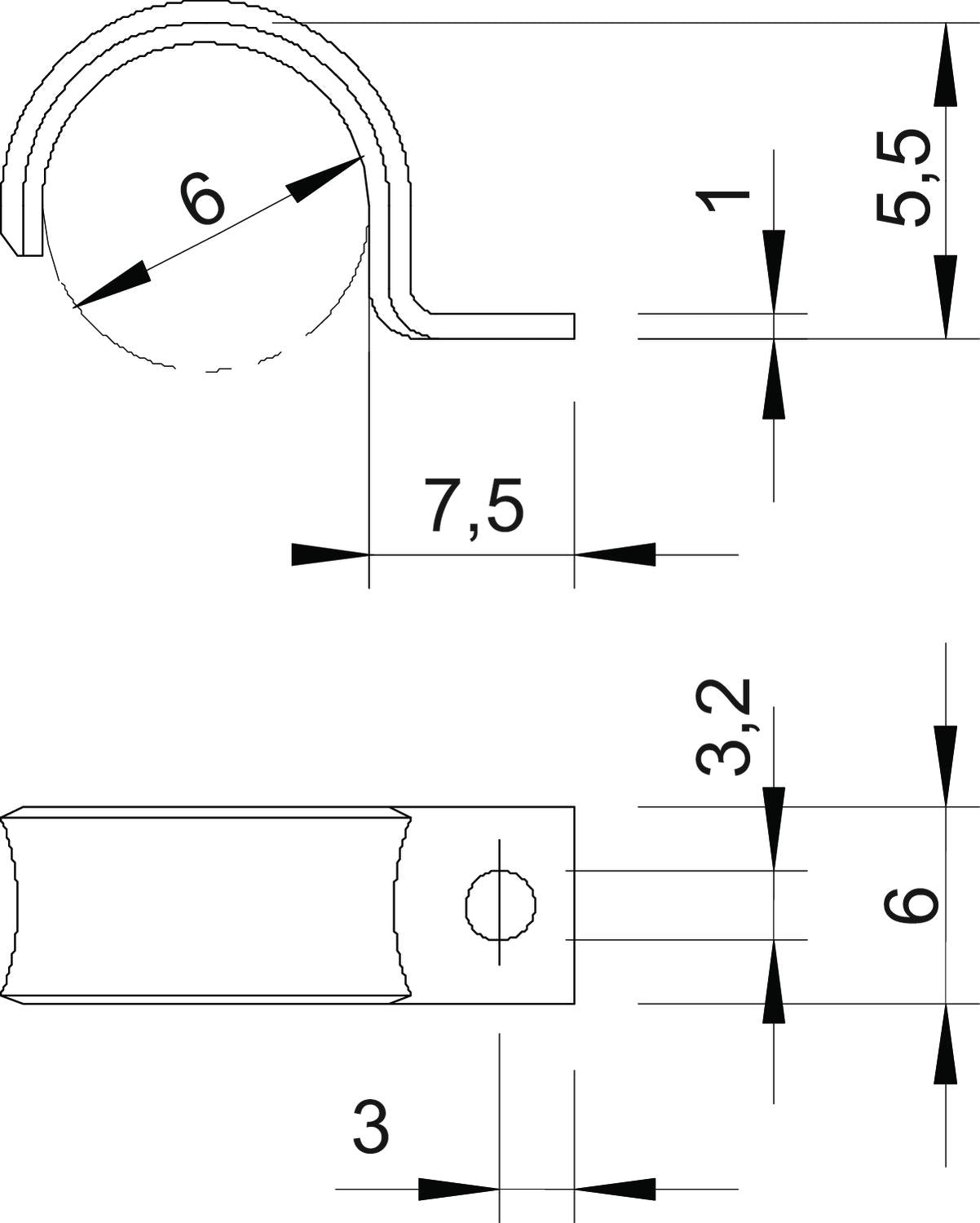 BETTERMANN Befestigungsschelle 1f 6mm WN 7855 A 6 einlappig ST hfr