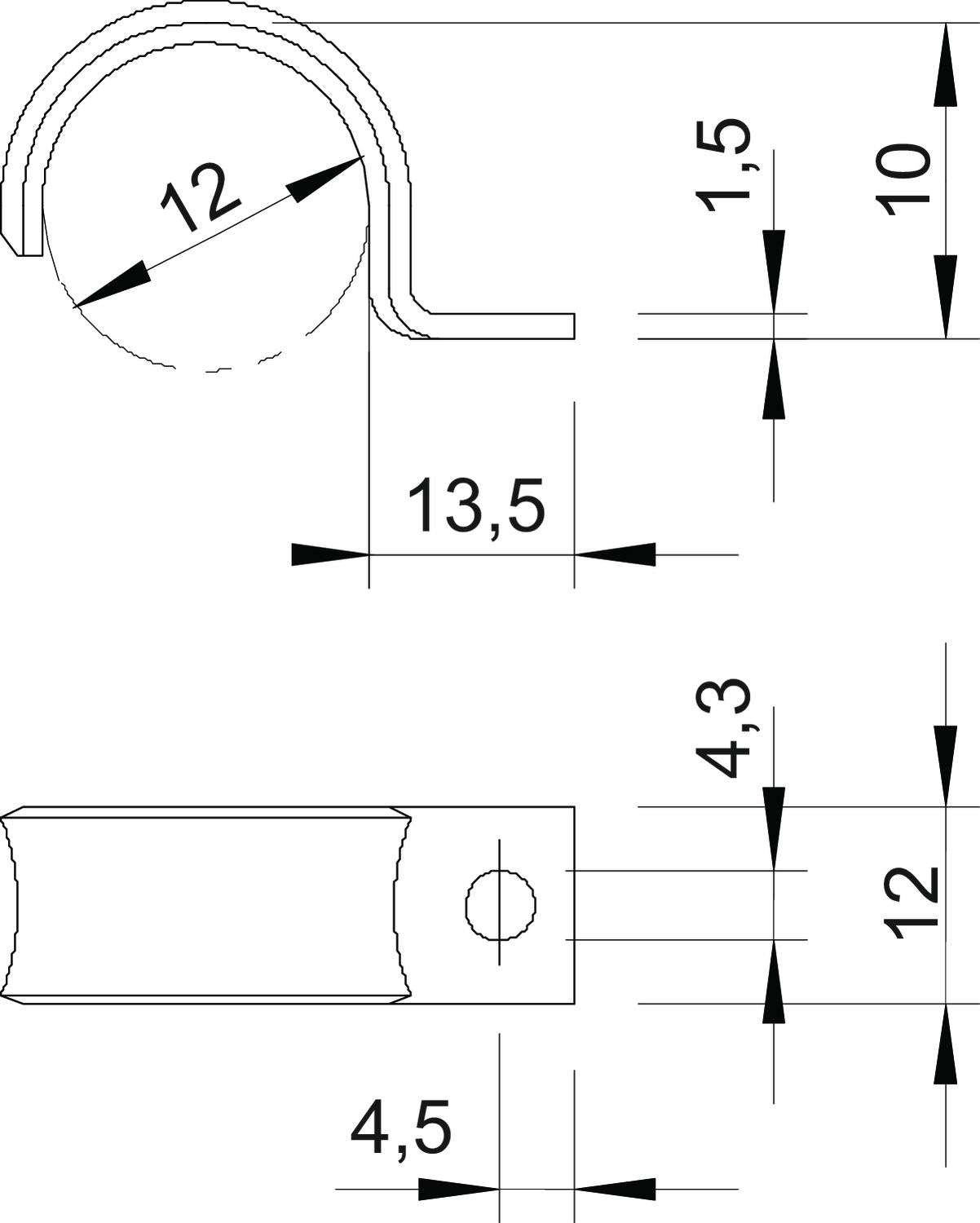 BETTERMANN Befestigungsschelle 1f 12mm WN 7855 A 12 einlappig ST hfr