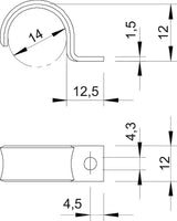 BETTERMANN Befestigungsschelle 1f 14mm WN 7855 A 14 einlappig ST hfr